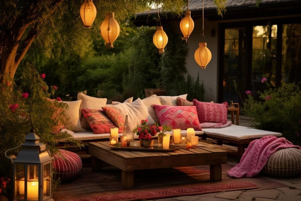 Καλοκαιρινή διακόσμηση μπαλκονιού σε boho στυλ