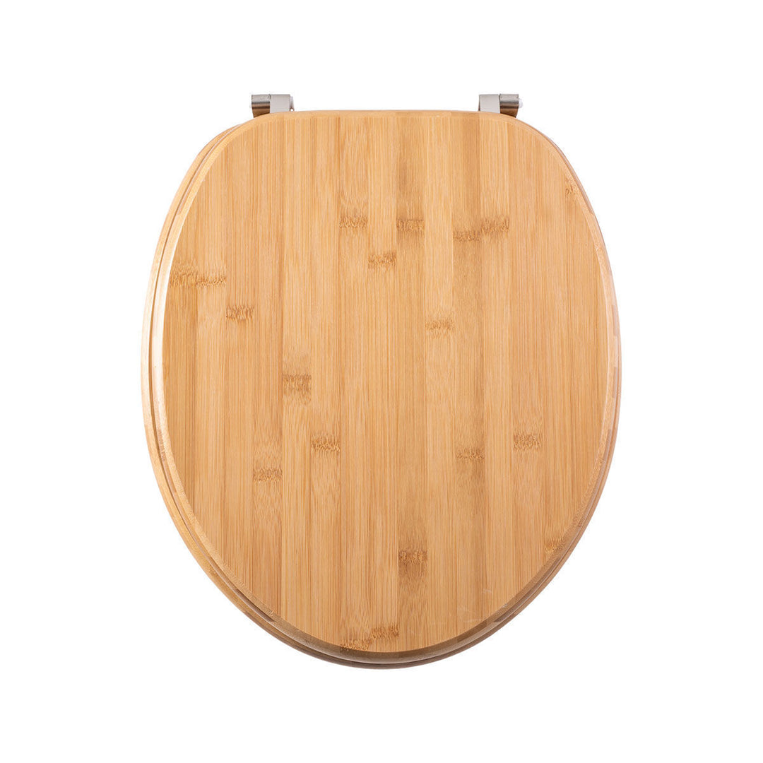 Ξύλινο καπάκι λεκάνης Bamboo Essentials Estia σε φυσικό χρώμα με εμφανή νερά ξύλου.