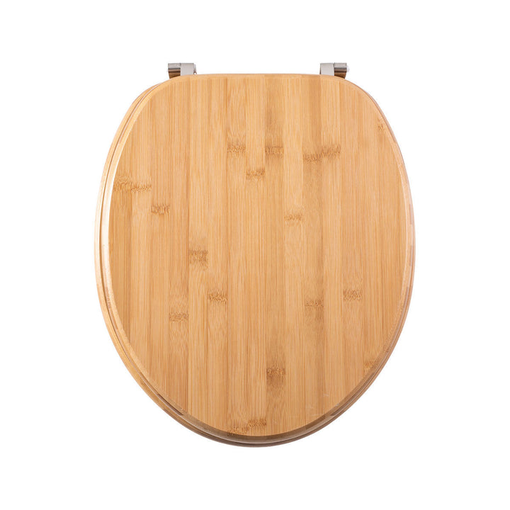 Ξύλινο καπάκι λεκάνης Bamboo Essentials Estia σε φυσικό χρώμα με εμφανή νερά ξύλου.
