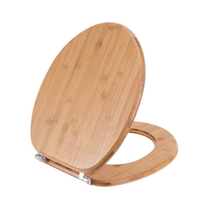 Ξύλινο καπάκι λεκάνης Bamboo Essentials Estia σε φυσικό χρώμα με εμφανή νερά ξύλου.