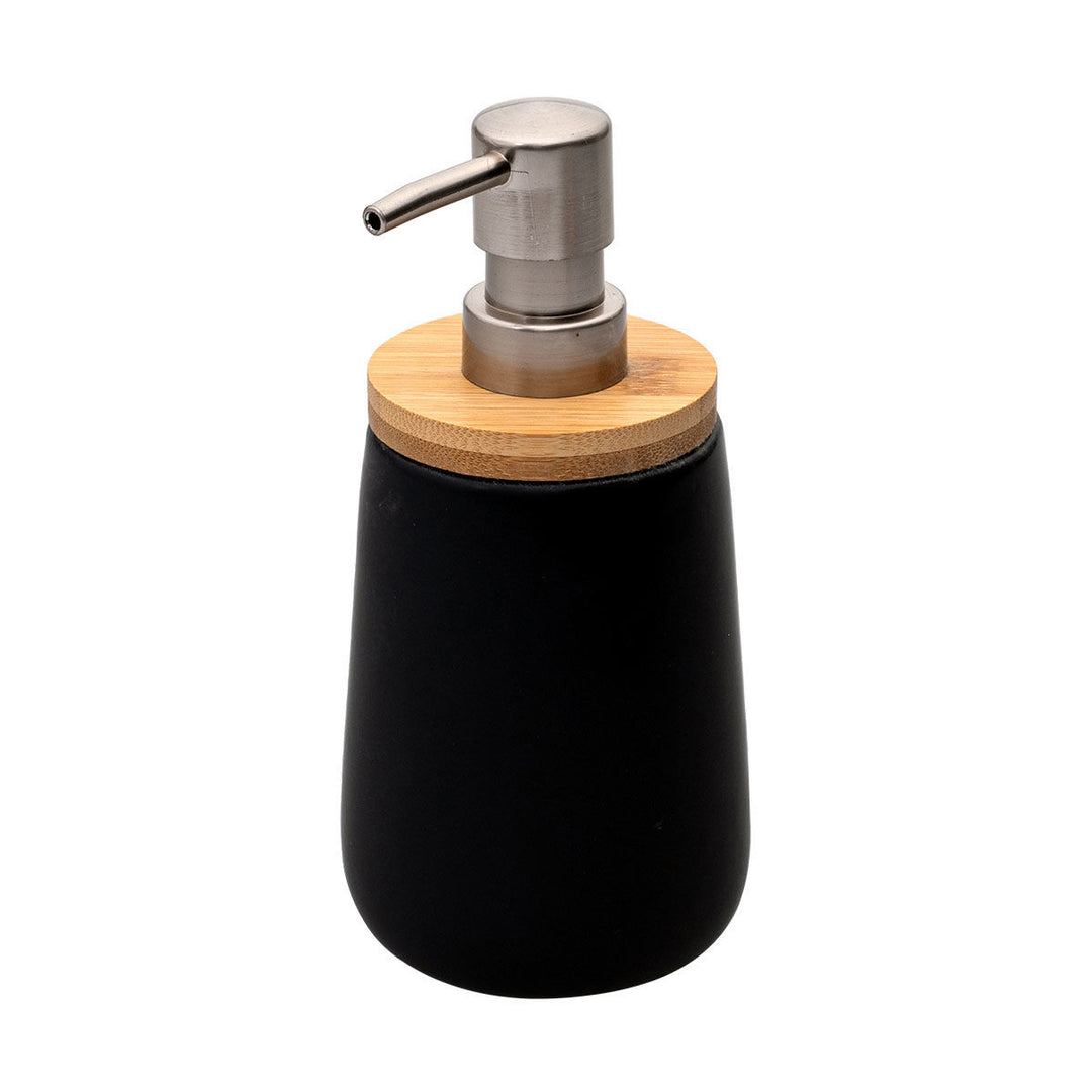 Estia Δοχείο Κρεμοσάπουνου Δολομίτη Μαύρο 360ml Bamboo Essentials