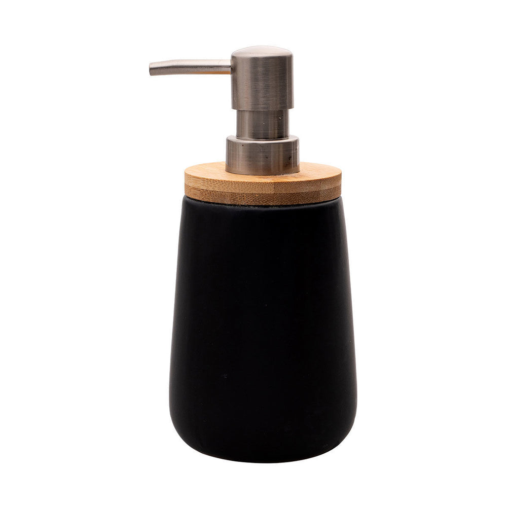 Estia Δοχείο Κρεμοσάπουνου Δολομίτη Μαύρο 360ml Bamboo Essentials