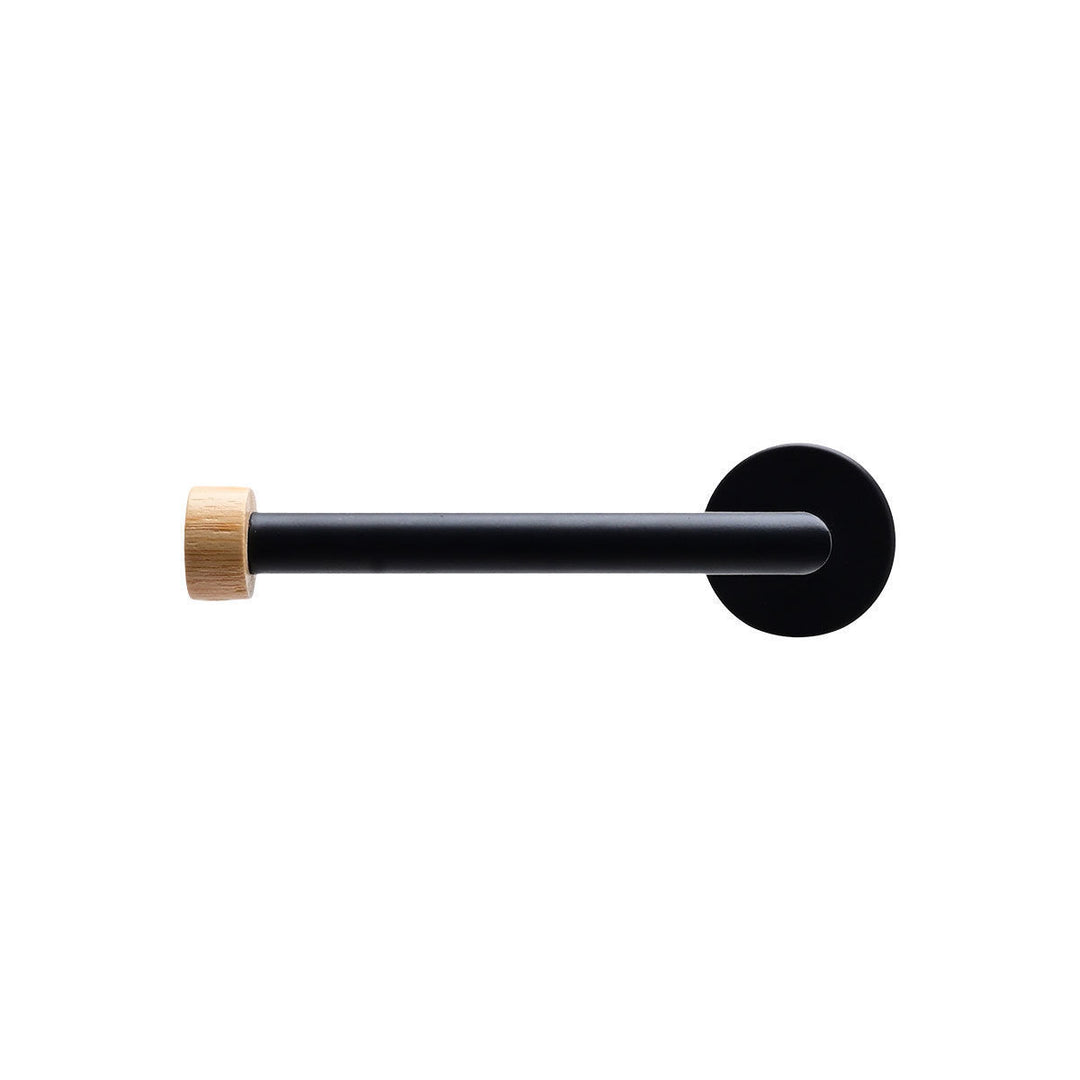 Μαύρη μεταλλική χαρτοθήκη Bamboo Essentials Estia με λεπτομέρεια φυσικού bamboo στο άκρο.