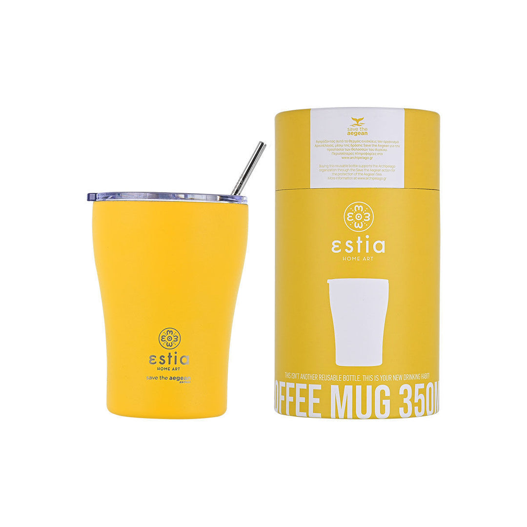 Estia Ποτήρι Θερμός  Save The Aegean Κίτρινο Pineapple Yellow Coffee Mug