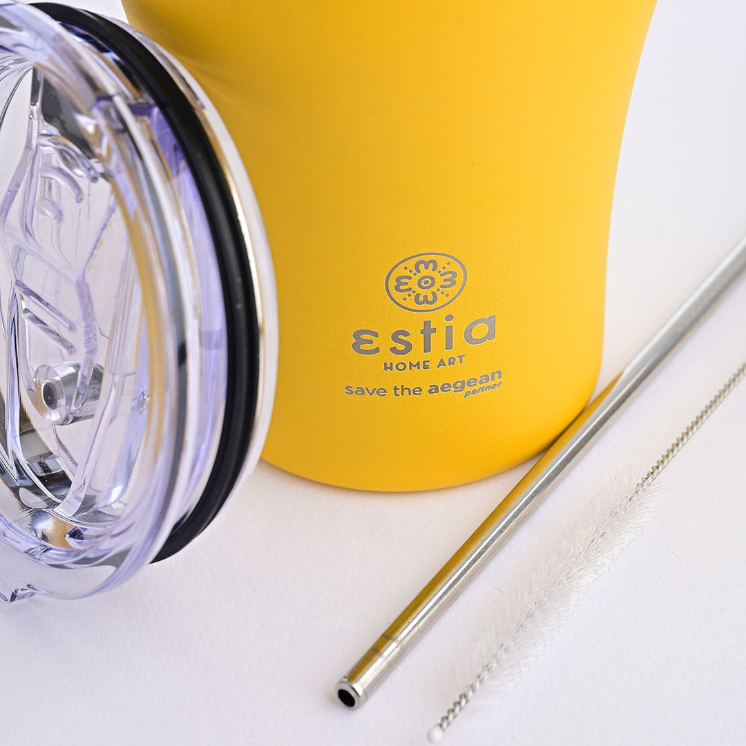 Estia Ποτήρι Θερμός  Save The Aegean Κίτρινο Pineapple Yellow Coffee Mug