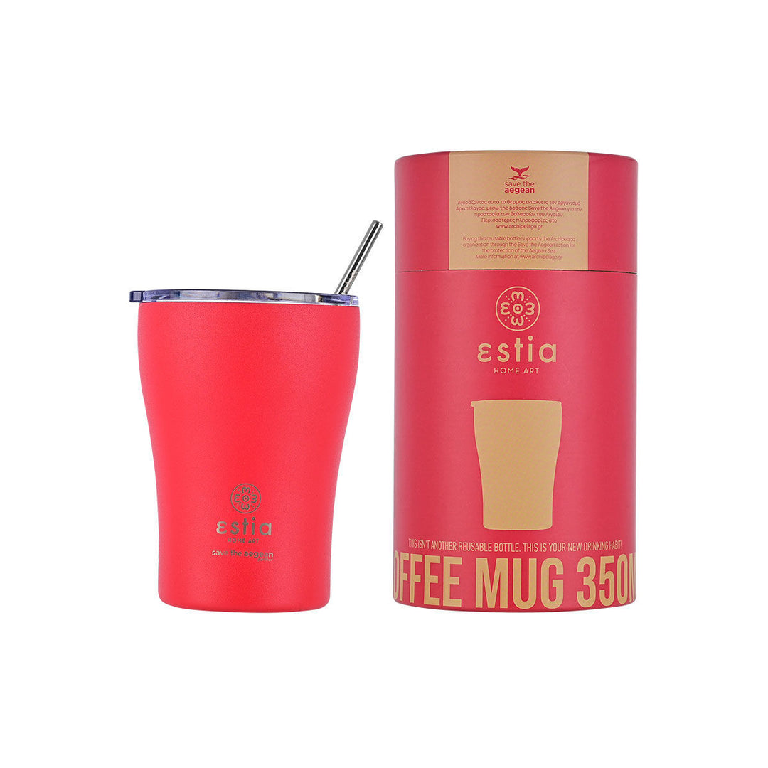 Estia Ποτήρι Θερμός  Save The Aegean 350ml Κόκκινο Scarlet Red