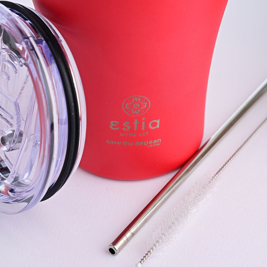 Estia Ποτήρι Θερμός  Save The Aegean 350ml Κόκκινο Scarlet Red