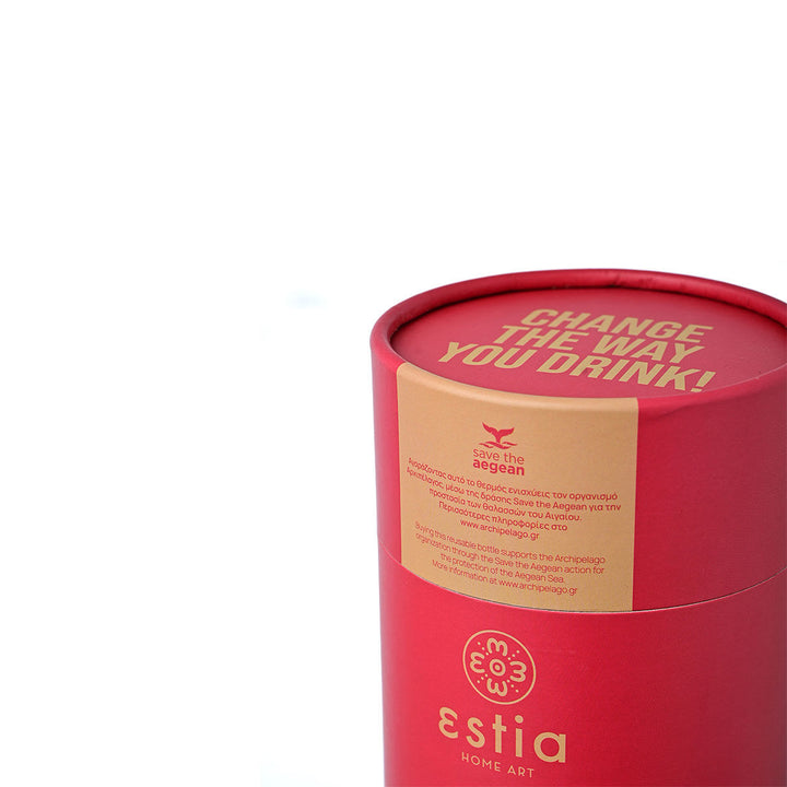 Estia Ποτήρι Θερμός  Save The Aegean 350ml Κόκκινο Scarlet Red