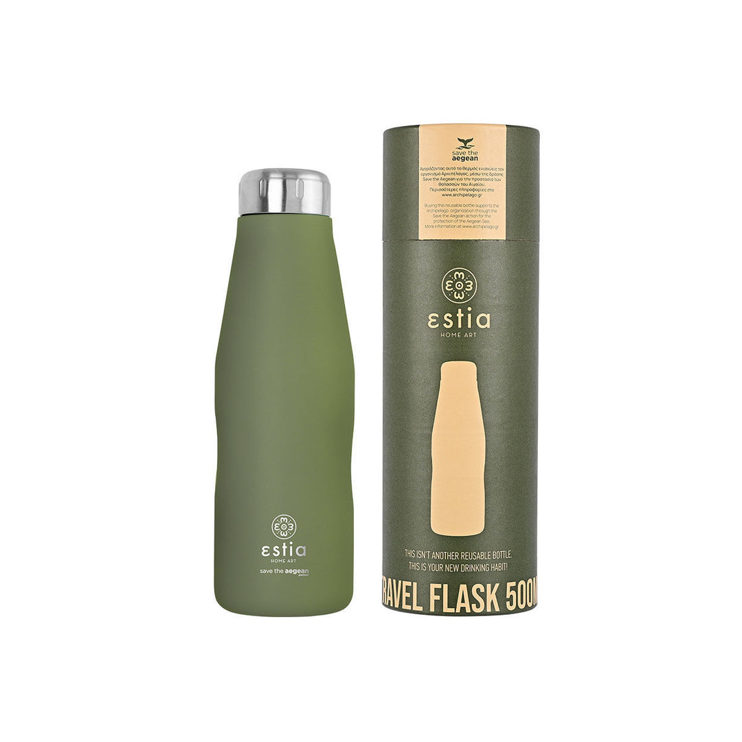 Estia Μπουκάλι Θερμός Save The Aegean Πράσινο Forest Spirit Travel Flask