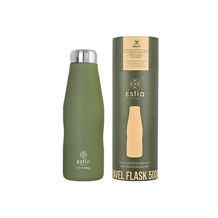 Estia Μπουκάλι Θερμός Save The Aegean Πράσινο Forest Spirit Travel Flask