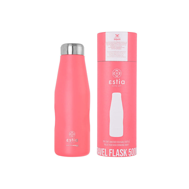 Estia Μπουκάλι Θερμός Save The Aegean Κοραλί Fusion Coral Travel Flask