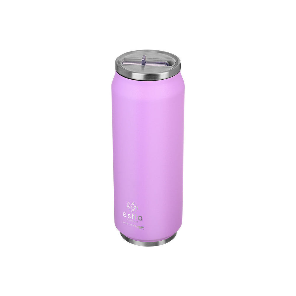 Estia Ποτήρι Θερμός Με Καλαμάκι Save The Aegean 500ml Λιλά Lavender Purple Travel Cup