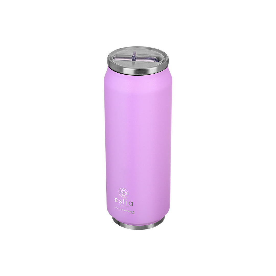 Estia Ποτήρι Θερμός Με Καλαμάκι Save The Aegean 500ml Λιλά Lavender Purple Travel Cup