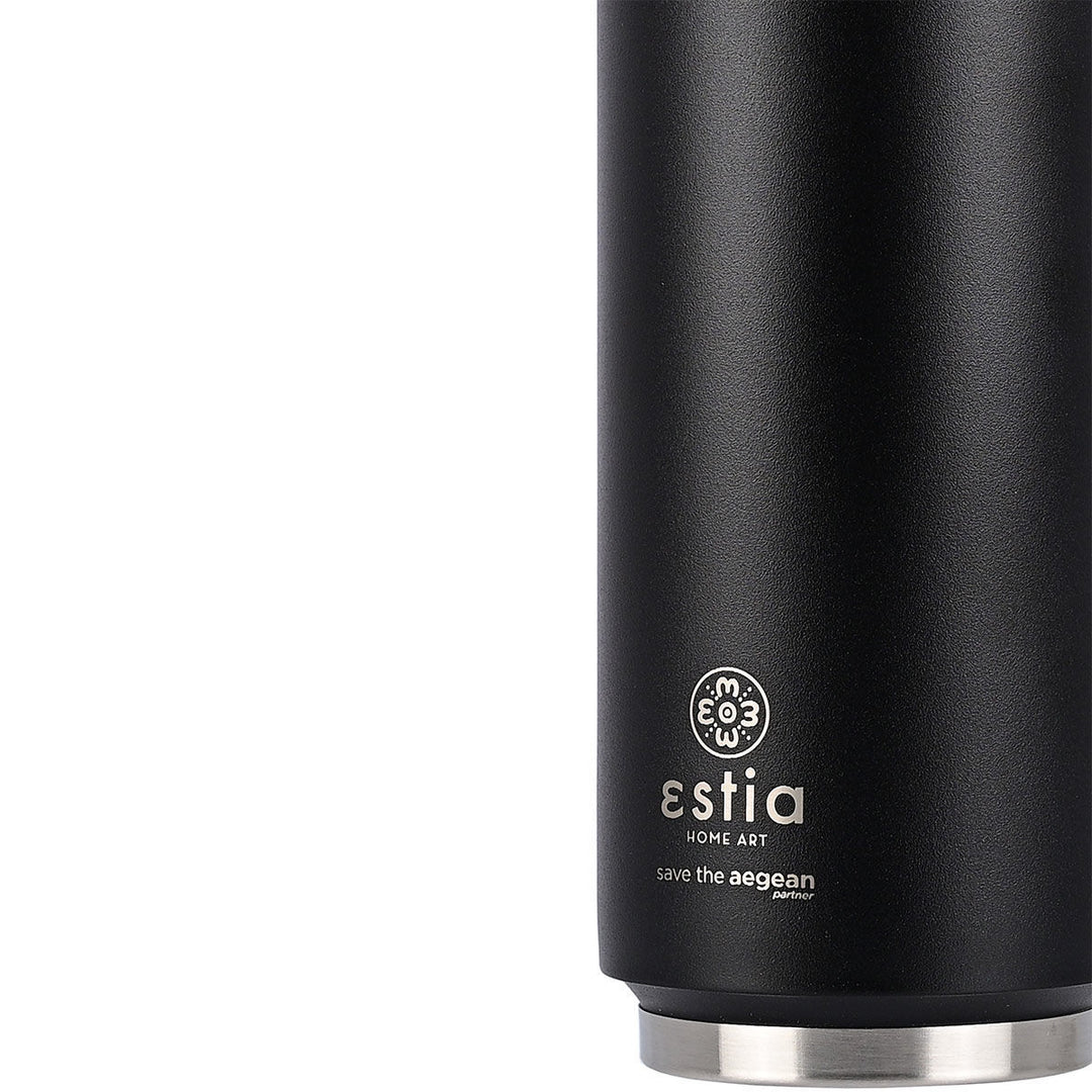 Estia Ποτήρι Θερμός Με Καλαμάκι Save The Aegean 500ml Μαύρο Midnight Black Travel Cup