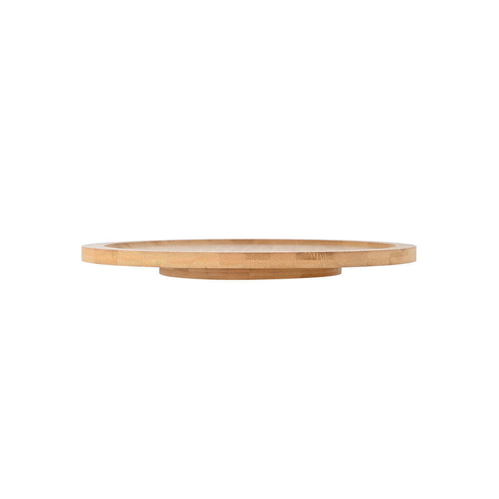 Πλαϊνή όψη στρογγυλής ξύλινης βάσης Bamboo Essentials Estia με χαμηλό προφίλ και κομψό σχέδιο.