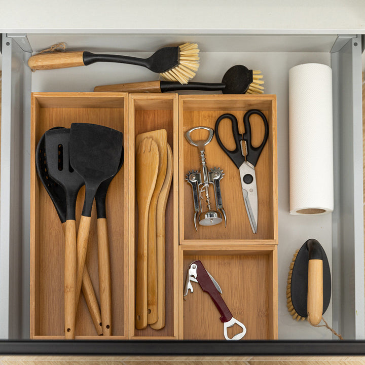Κουτί Οργάνωσης Συρταριού Ξύλινο 15x23 Bamboo Essentials Estia