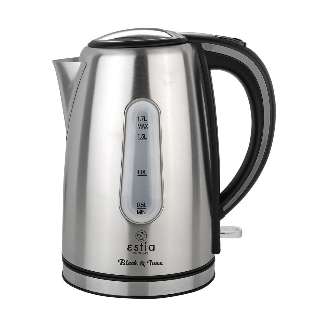 Βραστήρας 1.7lt Black & Inox Ανοξείδωτος 2200W Estia
