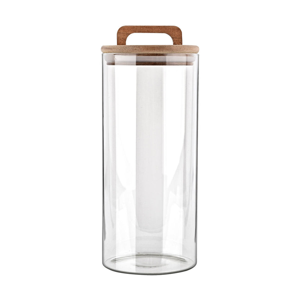 Δοχείο Αποθήκευσης Γυάλινο 1300ml Με Ξύλινο Καπάκι Allure Estia