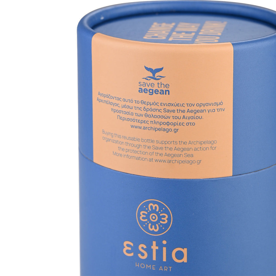 Estia Ποτήρι Θερμός Save The Aegean 350ml Μπλε Denim Blue Travel Mug