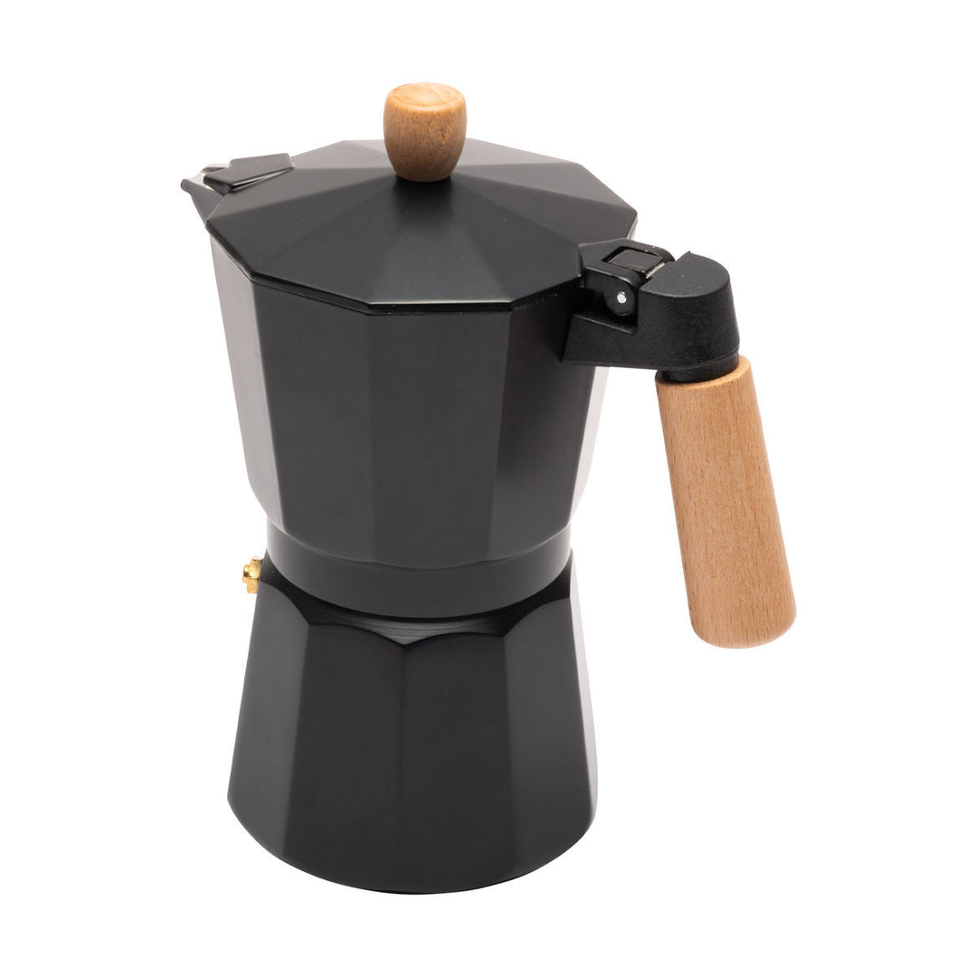 Μπρίκι Μαύρο Espresso Με Σώμα Αλουμινίου & Ξύλινη Λαβή & Καπάκι Estia 150ml
