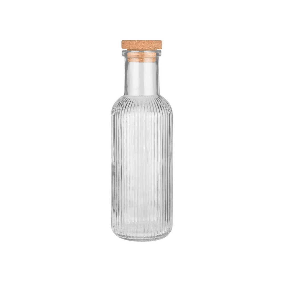 Μπουκάλι Γυάλινο Ανάγλυφο 1000ml με Φελλό Διάφανο Estia