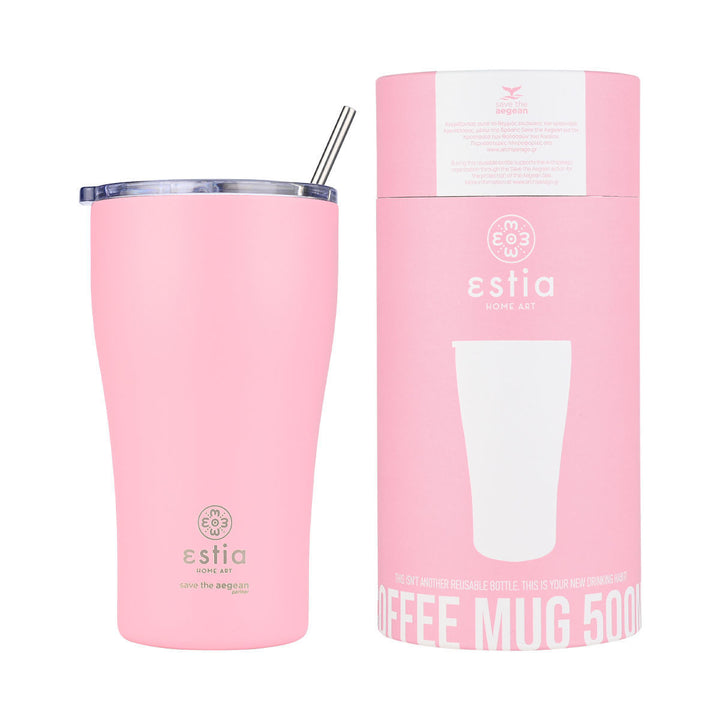 Estia Ποτήρι Θερμός Save The Aegean Ροζ Blossom Rose Coffee Mug