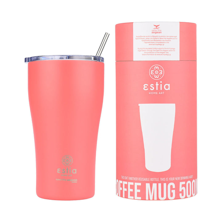 Estia Ποτήρι Θερμός Save The Aegean Κοραλί Fusion Coral Coffee Mug