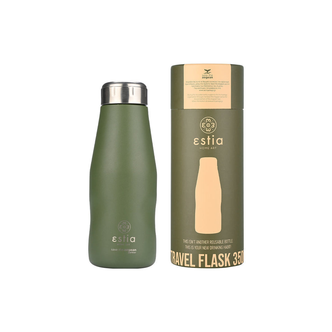 Estia Μπουκάλι Θερμός Save The Aegean Πράσινο Forest Spirit Travel Flask