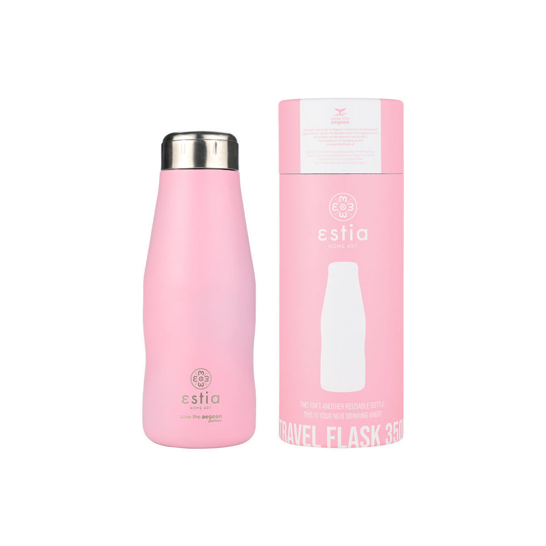 Estia Μπουκάλι Θερμός Save The Aegean Ροζ Blossom Rose Travel Flask
