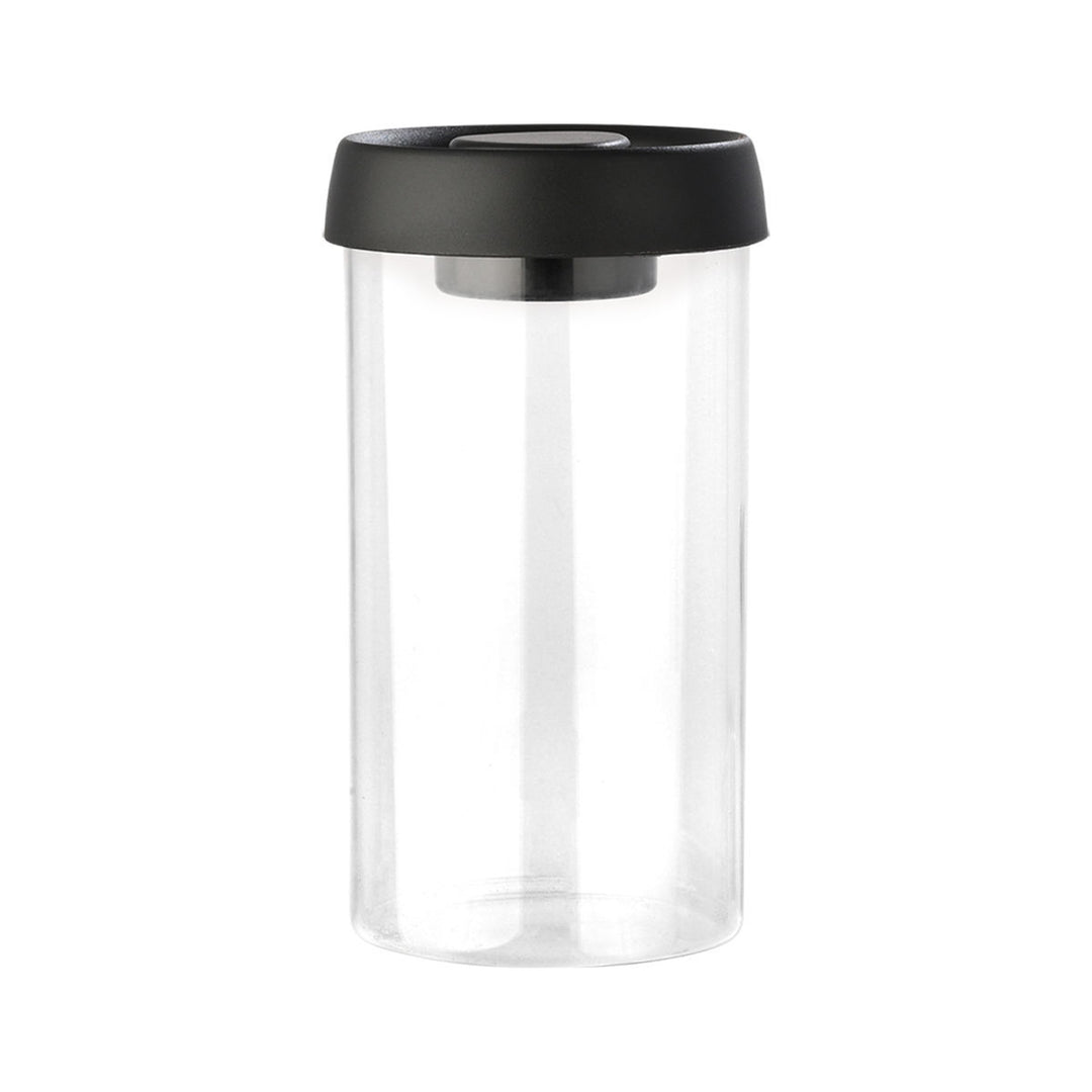 Δοχείο Αποθήκευσης Κενού Αέρος Γυάλινο 900ml Με Μαύρο Καπάκι Estia