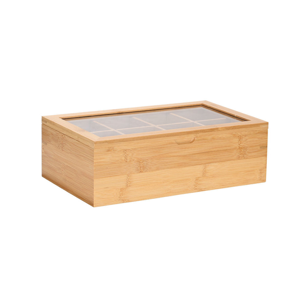 Κουτί Αποθήκευσης 8 Θέσεων Με Καπάκι Ξύλινο Bamboo Essentials Estia