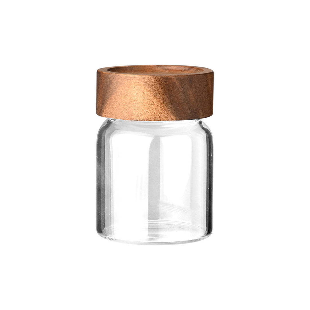Δοχείο Αποθήκευσης Γυάλινο 150ml Με Ξύλινο Καπάκι Allure Estia