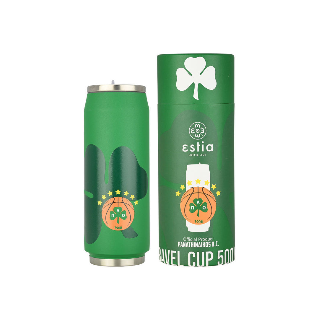 Estia Ποτήρι Θερμός Με Καλαμάκι 500ml Πράσινο Παναθηναϊκός BC Edition Travel Cup