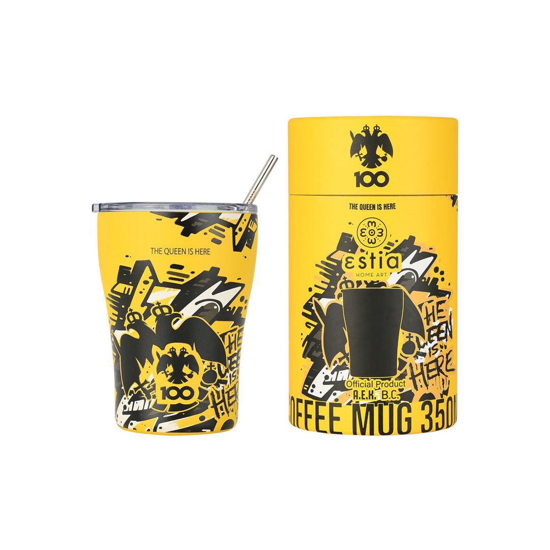 Estia Ποτήρι Θερμός 350ml Κίτρινο ΑΕΚ Edition The Queen Is Here Coffee Mug
