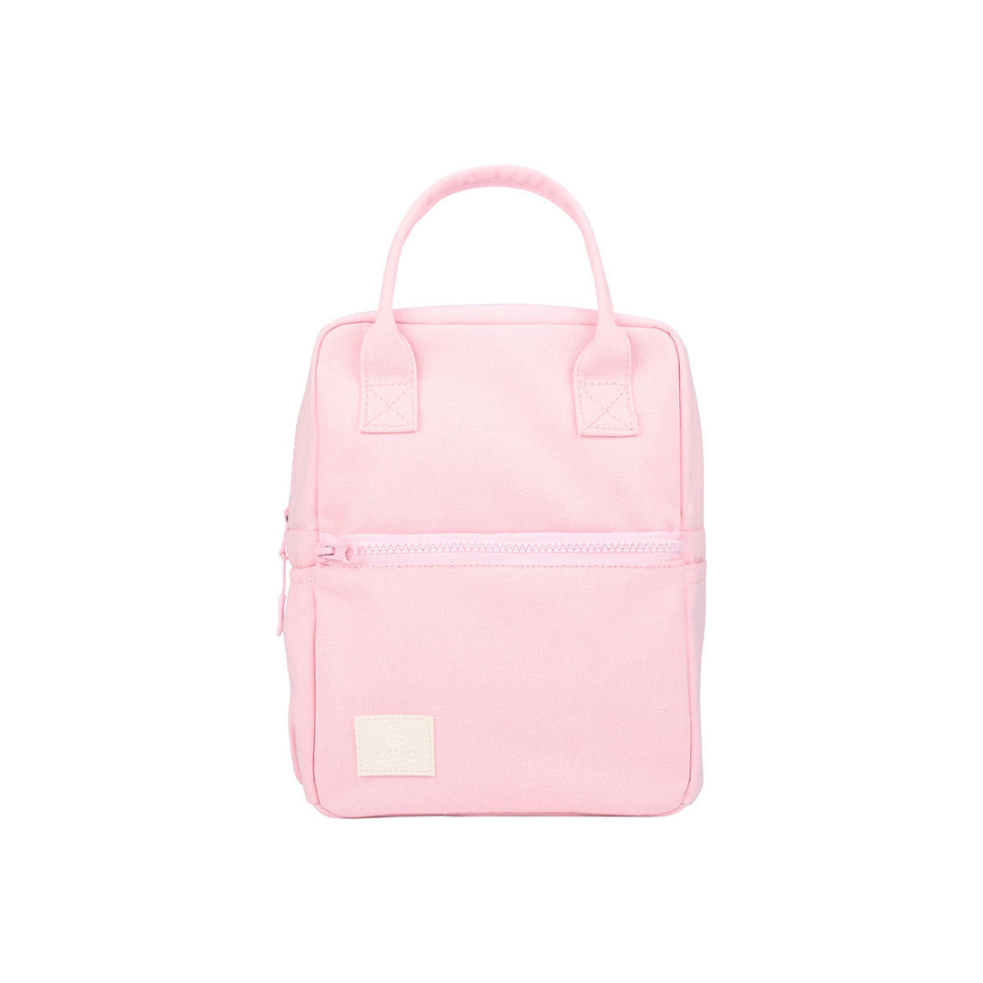 Ροζ ισοθερμικό lunch bag με μπροστινή τσέπη και διπλές χειρολαβές.