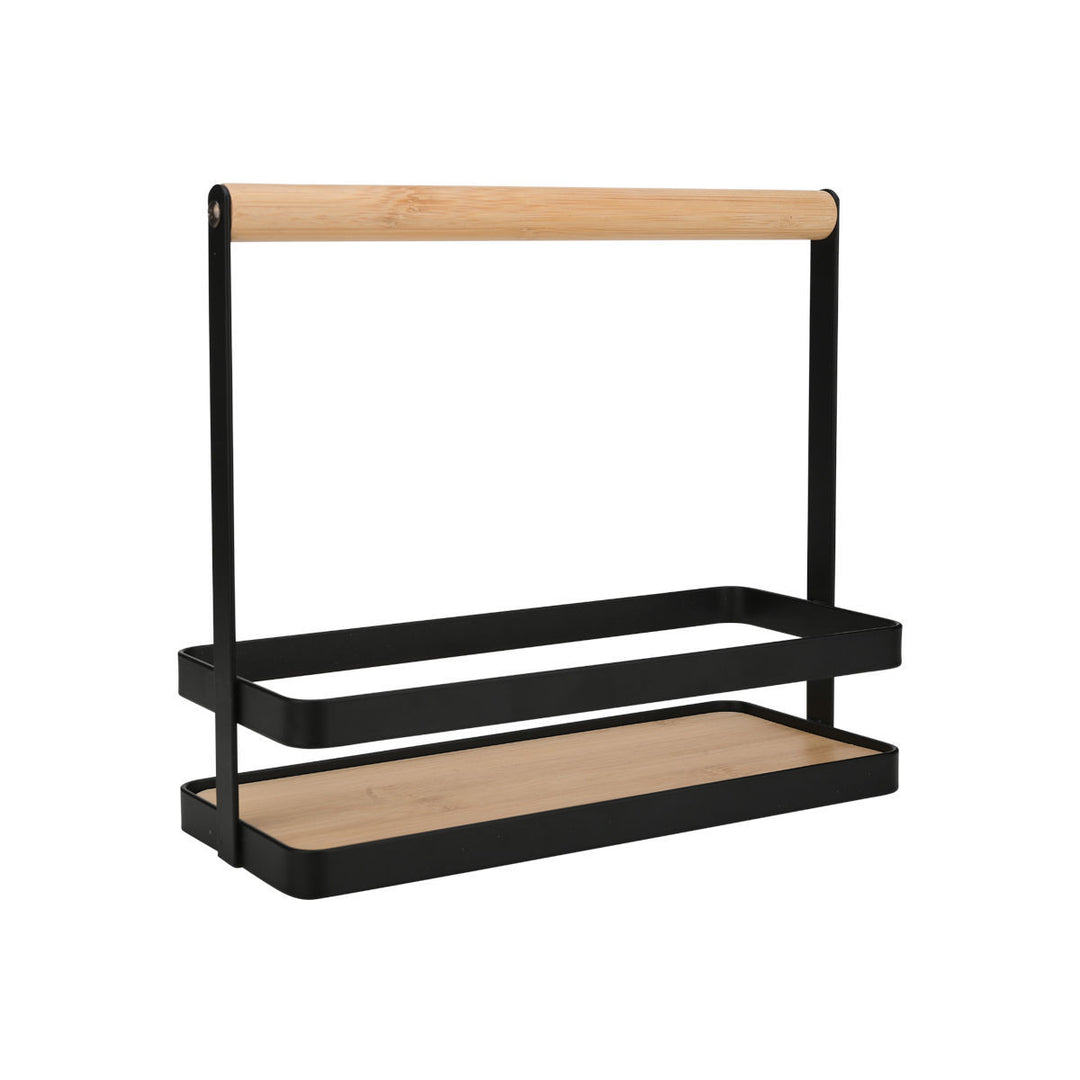 Θήκη Οργάνωσης Με Χερούλι Μεταλλική Μαύρη Bamboo Essentials Estia