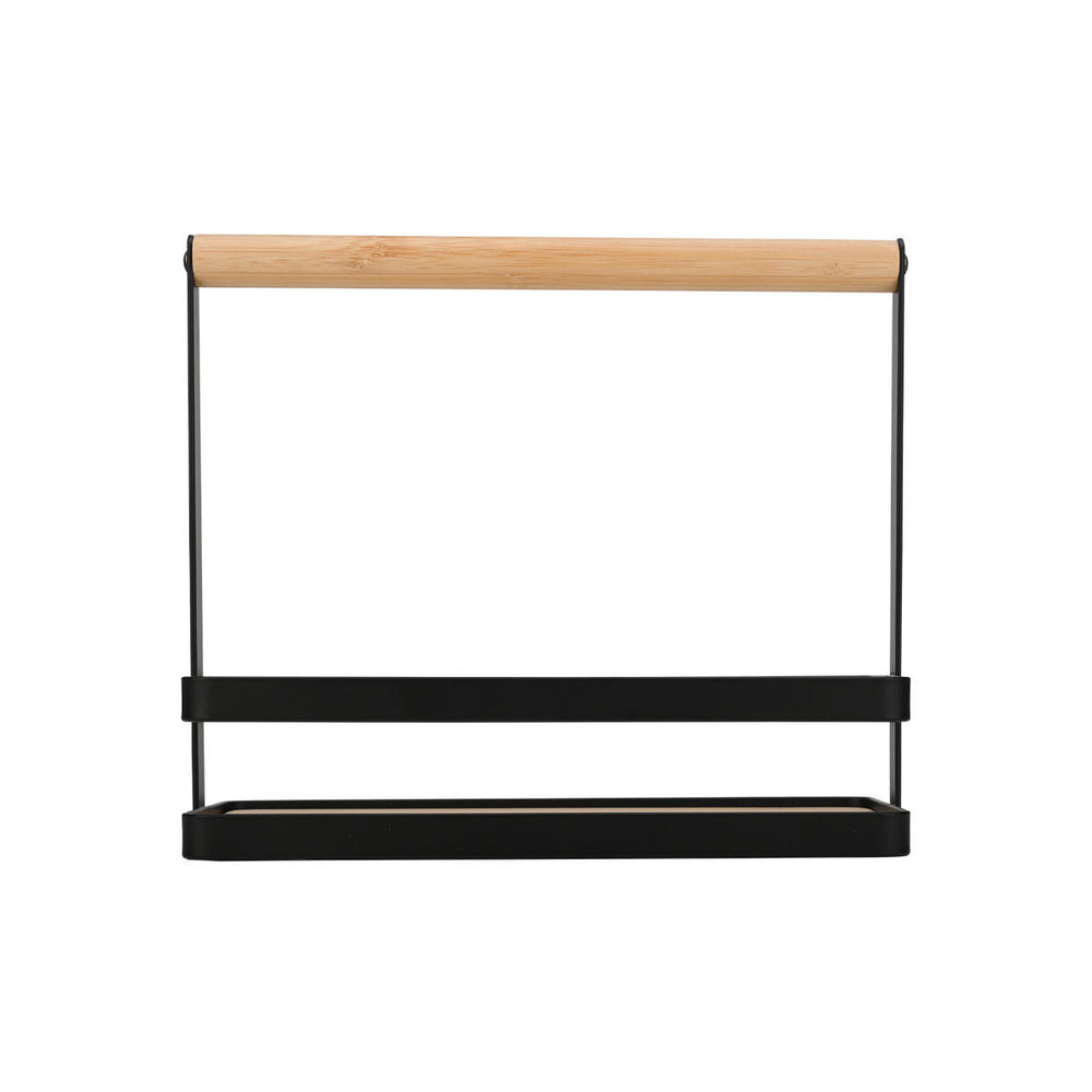 Θήκη Οργάνωσης Με Χερούλι Μεταλλική Μαύρη Bamboo Essentials Estia