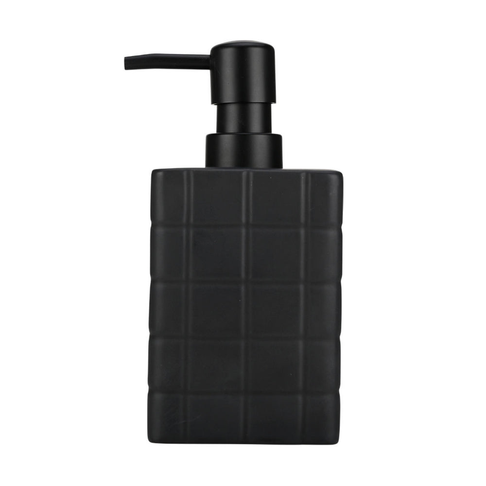 Estia Δοχείο Κρεμοσάπουνου Κεραμικό Μαύρο 450ml Tiles