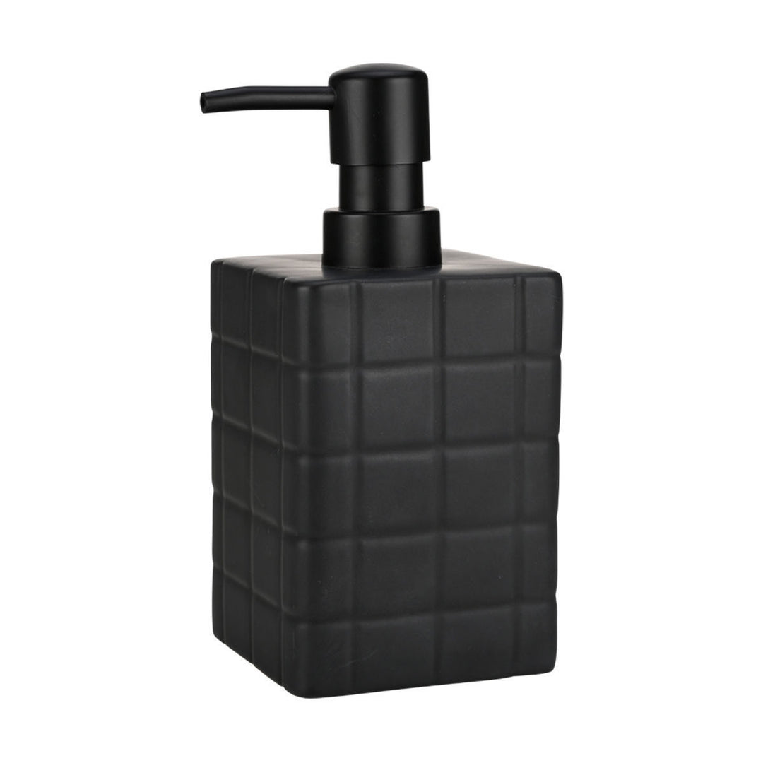 Estia Δοχείο Κρεμοσάπουνου Κεραμικό Μαύρο 450ml Tiles