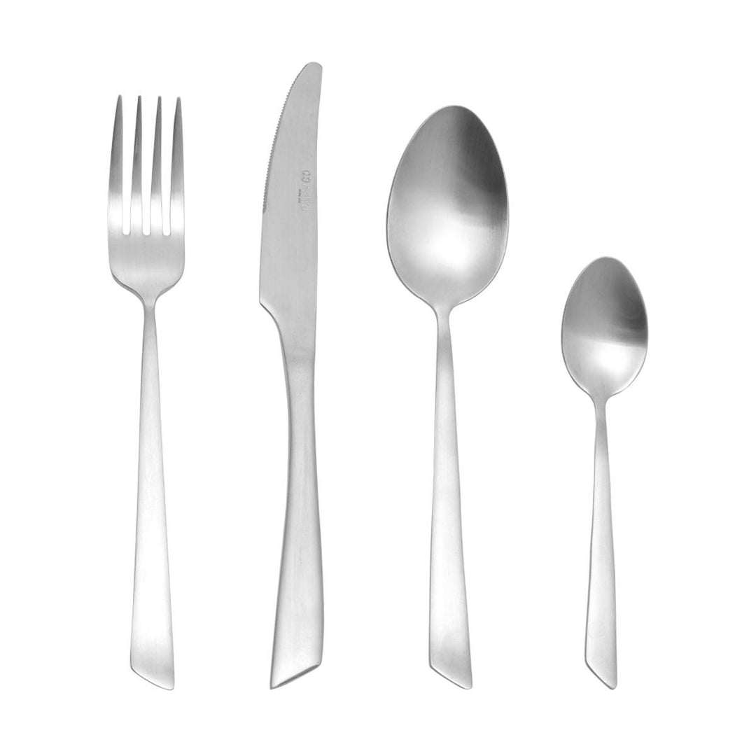 Σετ Μαχαιροπίρουνα Edge Silver Ανοξείδωτο Ατσάλι Mat 24 Τεμαχίων Estia
