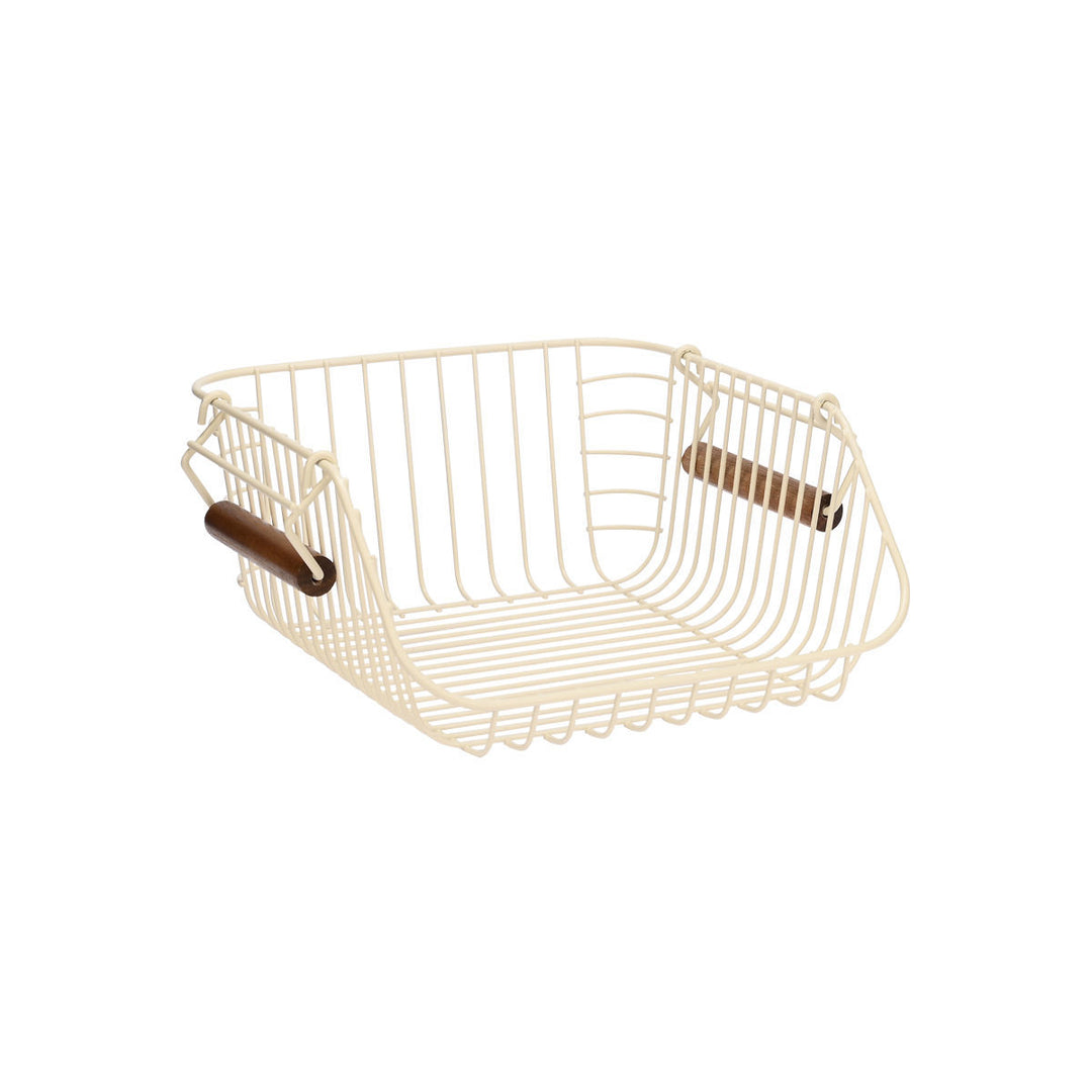 Καλάθι Οργάνωσης Στοιβαζόμενο Μεταλλικό Ivory Allure Estia
