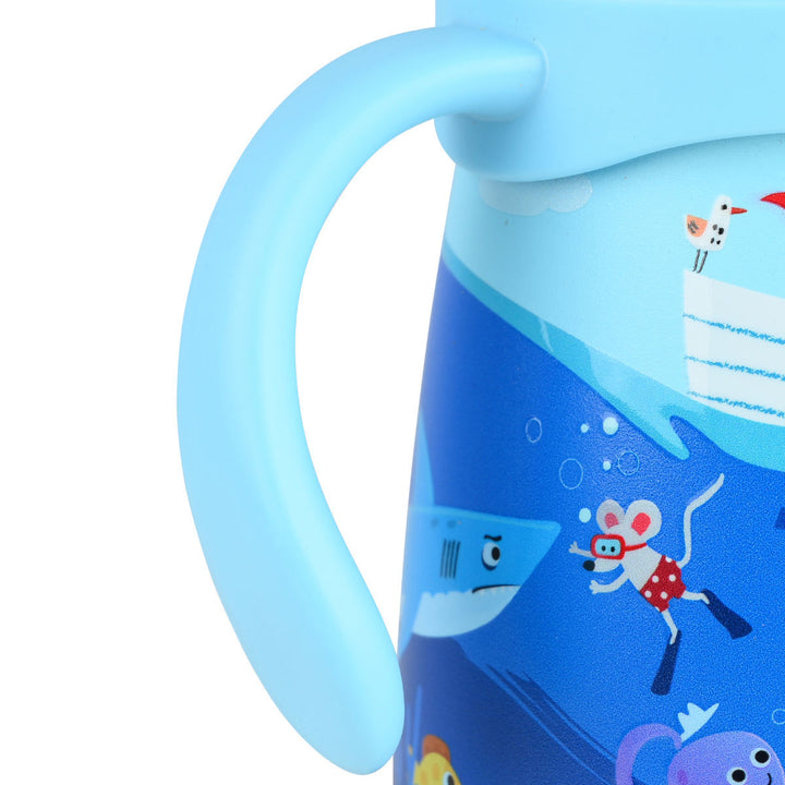 Estia Θερμός Παιδικό Με Λαβές Και Καλαμάκι 300ml Μπλε Ocean Play