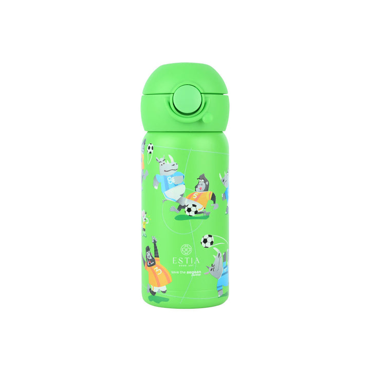 Estia Θερμός Παιδικό Με Καλαμάκι 350ml Πράσινο Jungle Kick