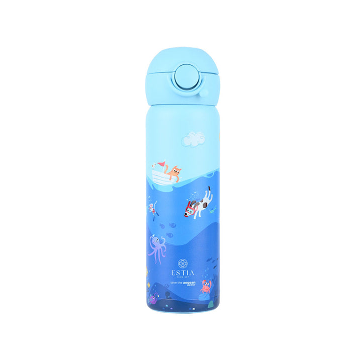 Estia Θερμός Παιδικό Με Καλαμάκι 500ml Μπλε Ocean Play