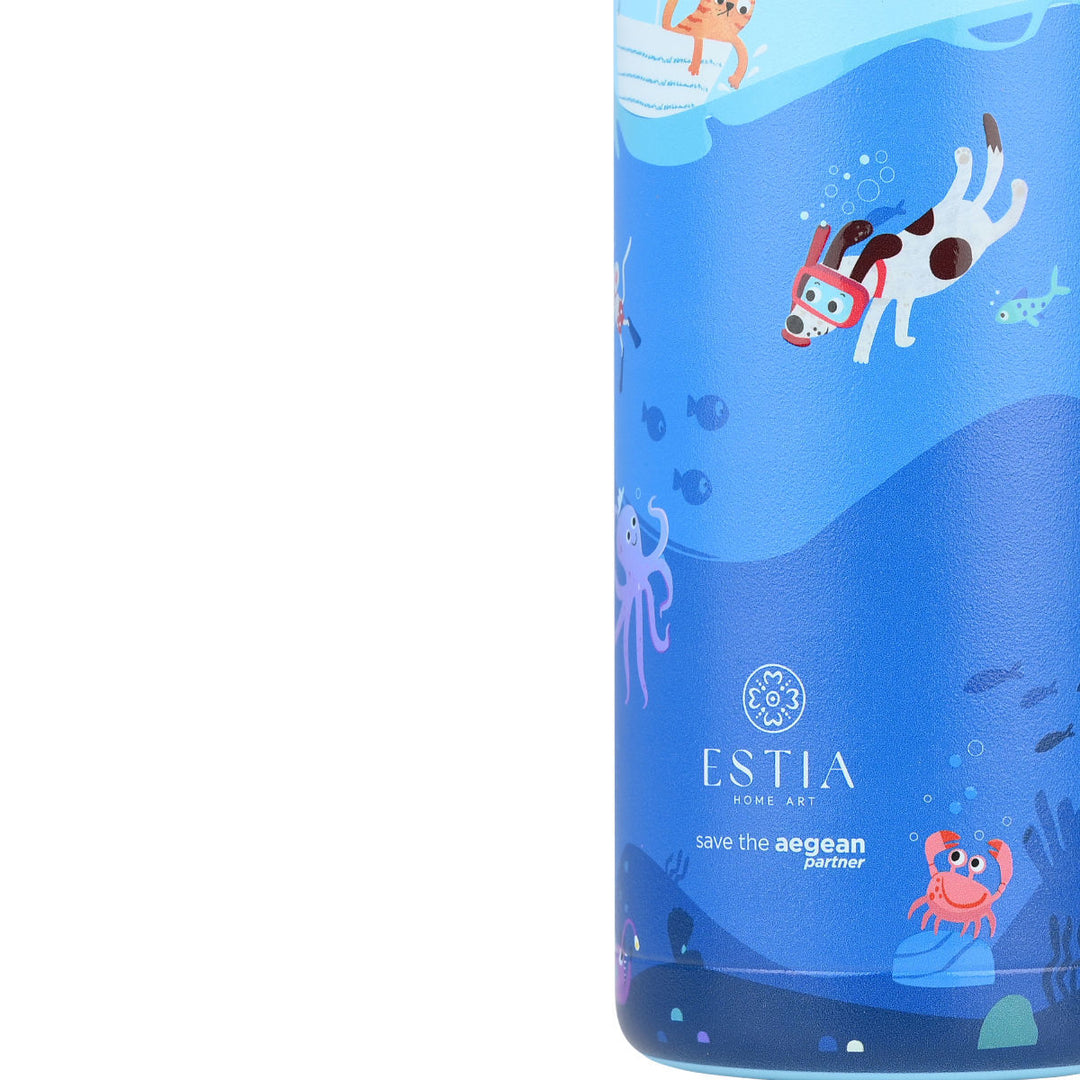 Estia Θερμός Παιδικό Με Καλαμάκι 500ml Μπλε Ocean Play