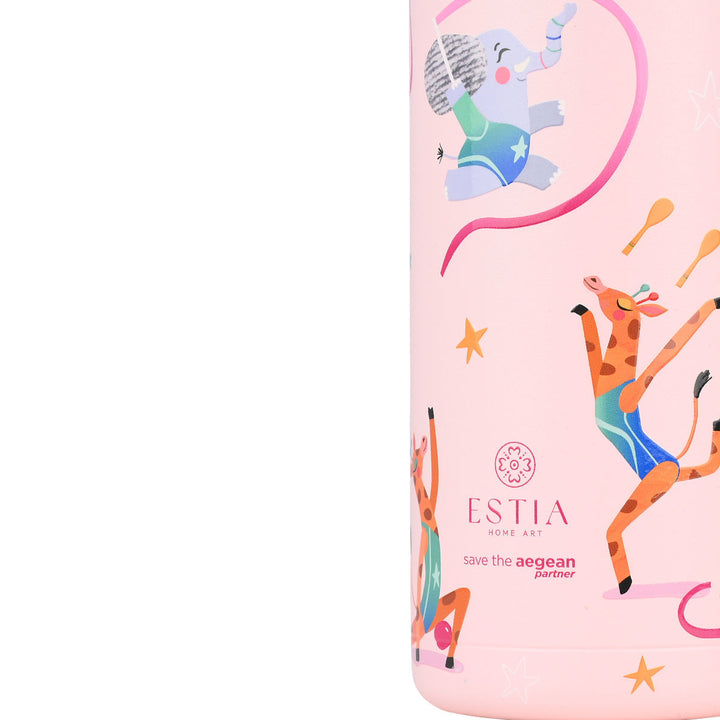 Estia Θερμός Παιδικό Με Καλαμάκι 500ml Ροζ Wild Stunts