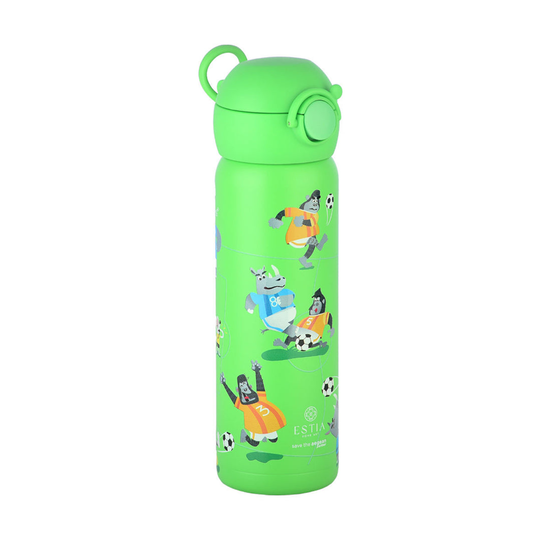 Estia Θερμός Παιδικό Με Καλαμάκι 500ml Πράσινο Jungle Kick