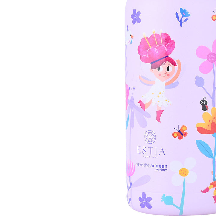 Estia Θερμός Παιδικό Με Καλαμάκι 350ml Μωβ Fairy Tales