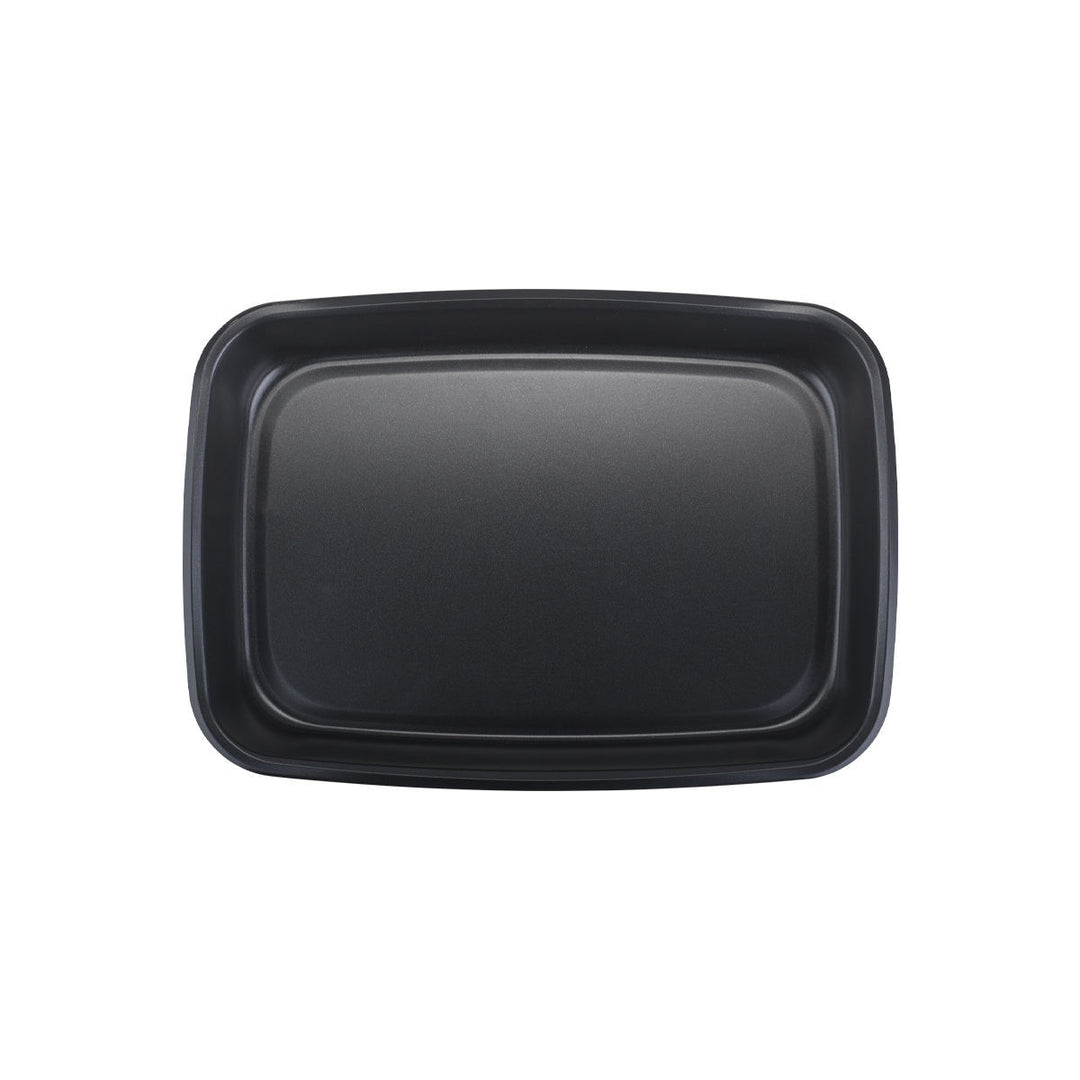 Άποψη από πάνω ορθογώνιου ταψιού, δείχνοντας τη λεία αντικολλητική επιφάνεια και το καθαρό, ευρύχωρο εσωτερικό σχήμα.
