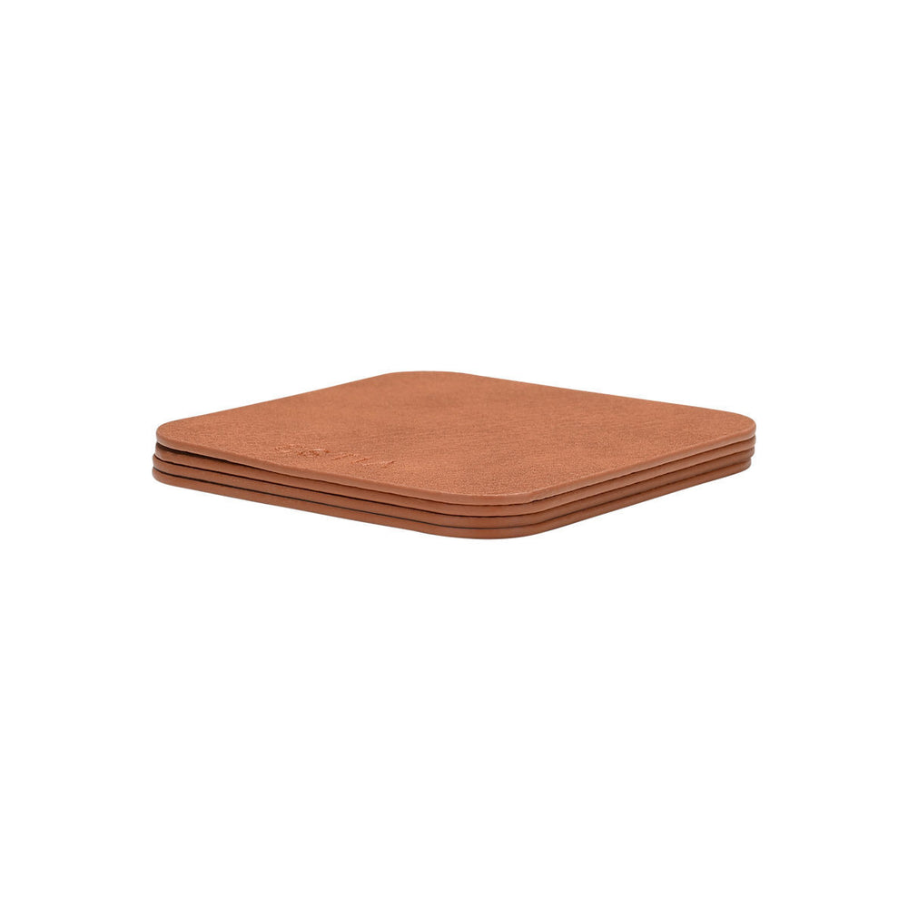 Σουβέρ Καφέ Από Πλαστικό Σετ 4τμχ 10x10cm Allure Estia